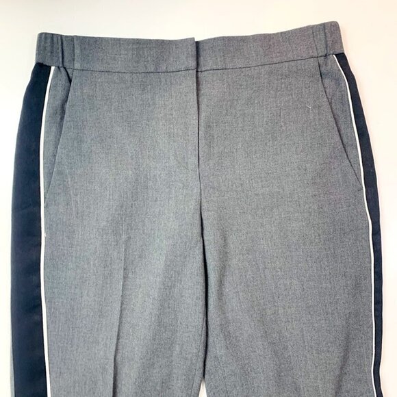 Ann Taylor Trouser Pant Grey Tuxedo Ankle Zipper Elastic Waist Streetwear Moto S - Picture 4 of 12